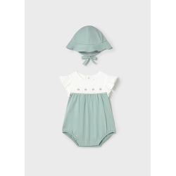 Pelele florecitas con gorro bebe mayoral
