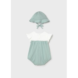 Pelele florecitas con gorro bebe mayoral