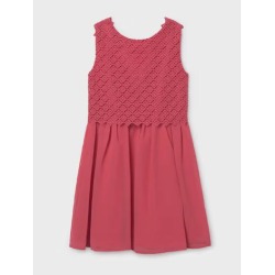 Vestido combinado guipur...