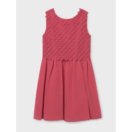 Vestido combinado guipur chica mayoral