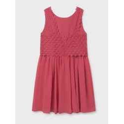 Vestido combinado guipur chica mayoral