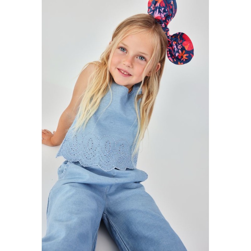 Top denim bordado niña boboli