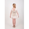 Vestido ceremonia en tul plumeti con lazo Nekenia