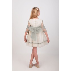 Vestido ceremonia tul plumeti verde Nekenia