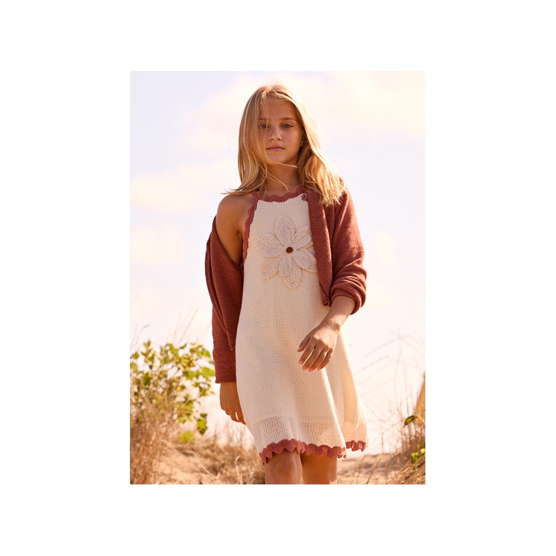 Vestido aplique flor chica mayoral