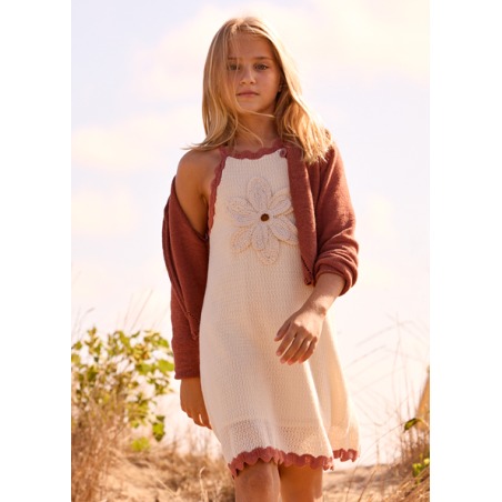 Vestido aplique flor chica mayoral
