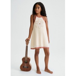 Vestido aplique flor chica mayoral