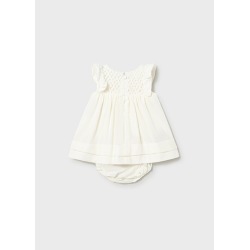 Vestido rizo con cubrepañal bebe niña mayoral