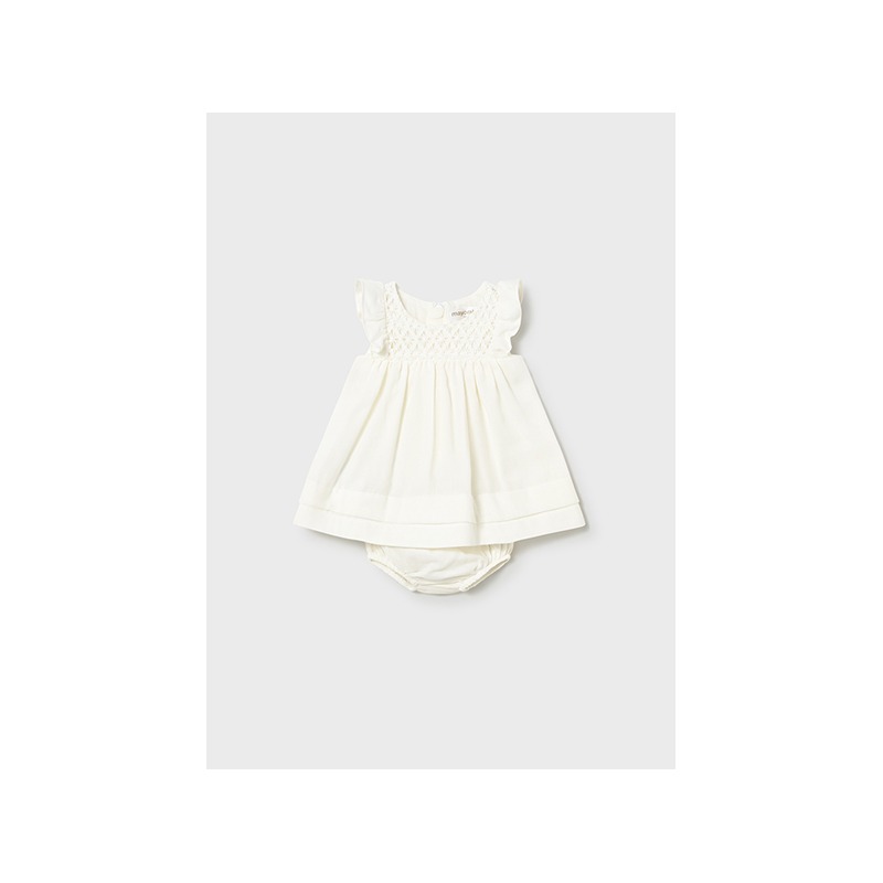 Vestido rizo con cubrepañal bebe niña mayoral
