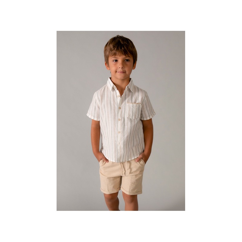 Conjunto bermuda y camisa con lino niño mayoral