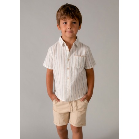 Conjunto bermuda y camisa con lino niño mayoral
