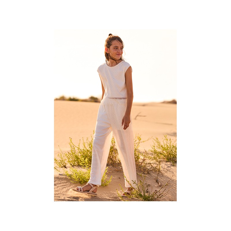 Conjunto pantalón largo strass y top chica mayoral