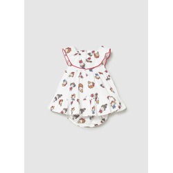 Vestido con cubrepañal estampado bebe mayoral