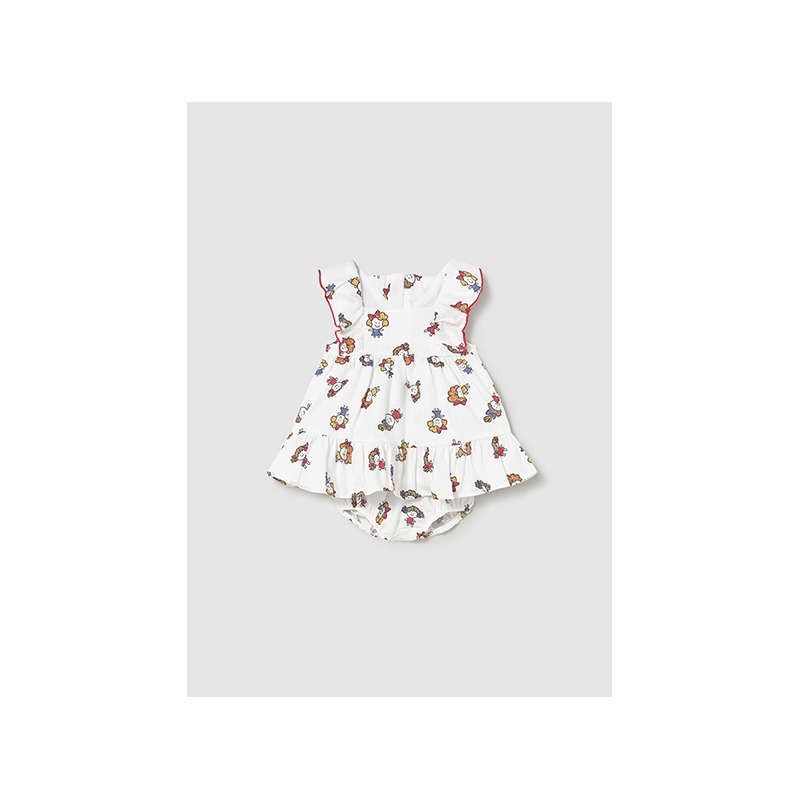 Vestido con cubrepañal estampado bebe mayoral