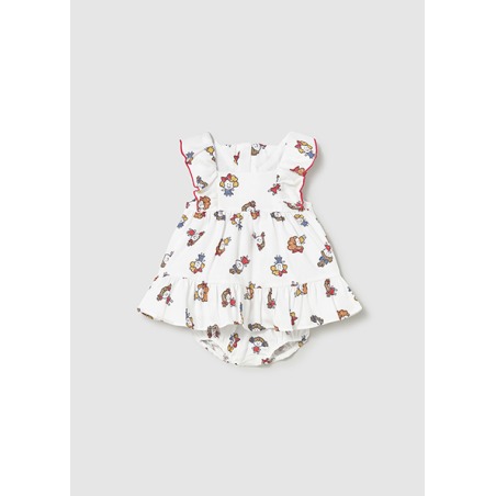 Vestido con cubrepañal estampado bebe mayoral