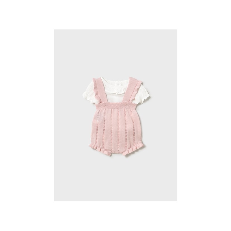 Conjunto peto tricot y blusa bebe niña mayoral