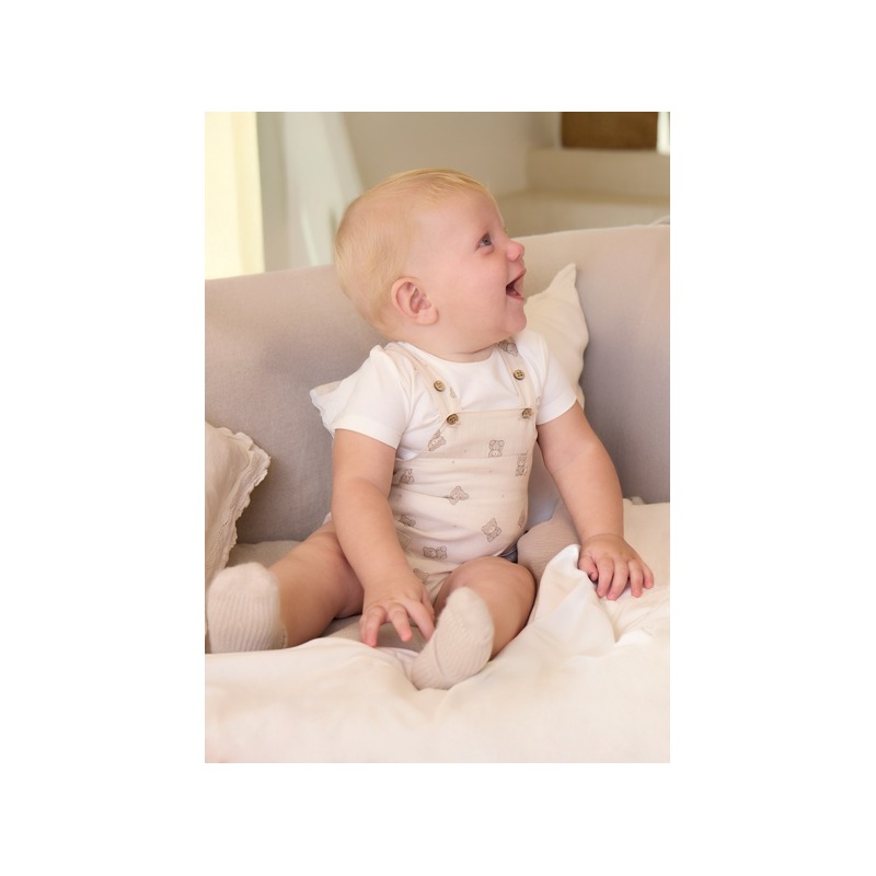 Peto corto estampado con camiseta bebe mayoral