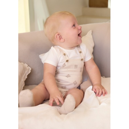 Peto corto estampado con camiseta bebe mayoral
