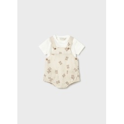 Peto corto estampado con camiseta bebe mayoral