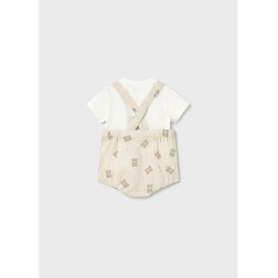Peto corto estampado con camiseta bebe mayoral