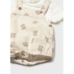 Peto corto estampado con camiseta bebe mayoral