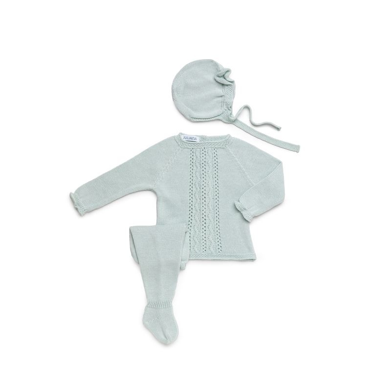 Conjunto hilo 3 piezas tachon aranes calado Juliana