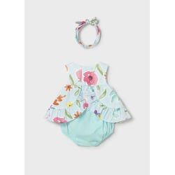 Conjunto 3 piezas con diadema bebe niña mayoral