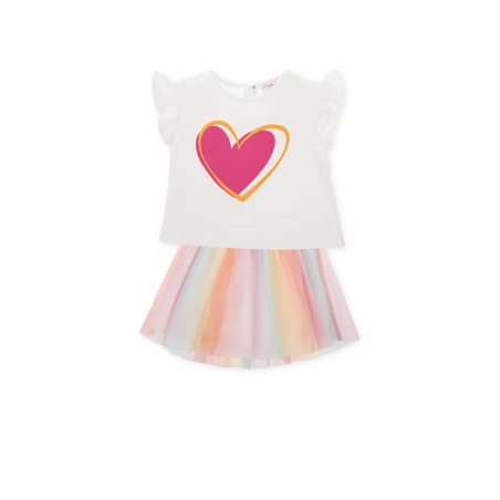 Conjunto falda multicolor y camiseta Agatha