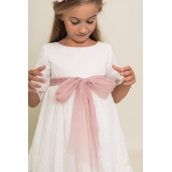 Vestido ceremonia niña etamin lunar espalda Ele O