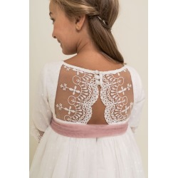 Vestido ceremonia niña etamin lunar espalda Ele O