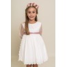 Vestido ceremonia niña etamin pajarita volante Ele O