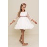 Vestido ceremonia niña etamin pajarita volante Ele O