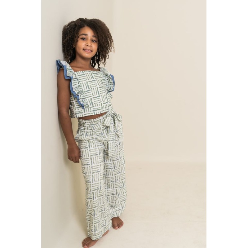 Conjunto niña pantalón y top etnico Ele O