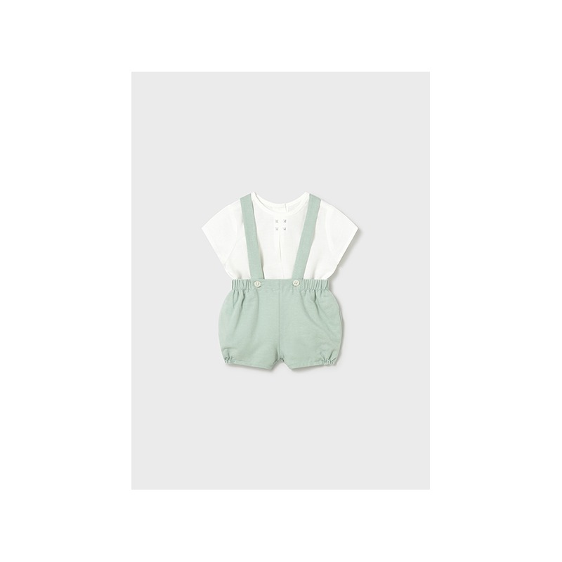 Conjunto pantalón corto tirantes y camisa bebe mayoral