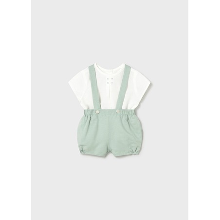 Conjunto pantalón corto tirantes y camisa bebe mayoral