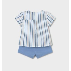 Conjunto bermuda y camisa de rayas bebe mayoral