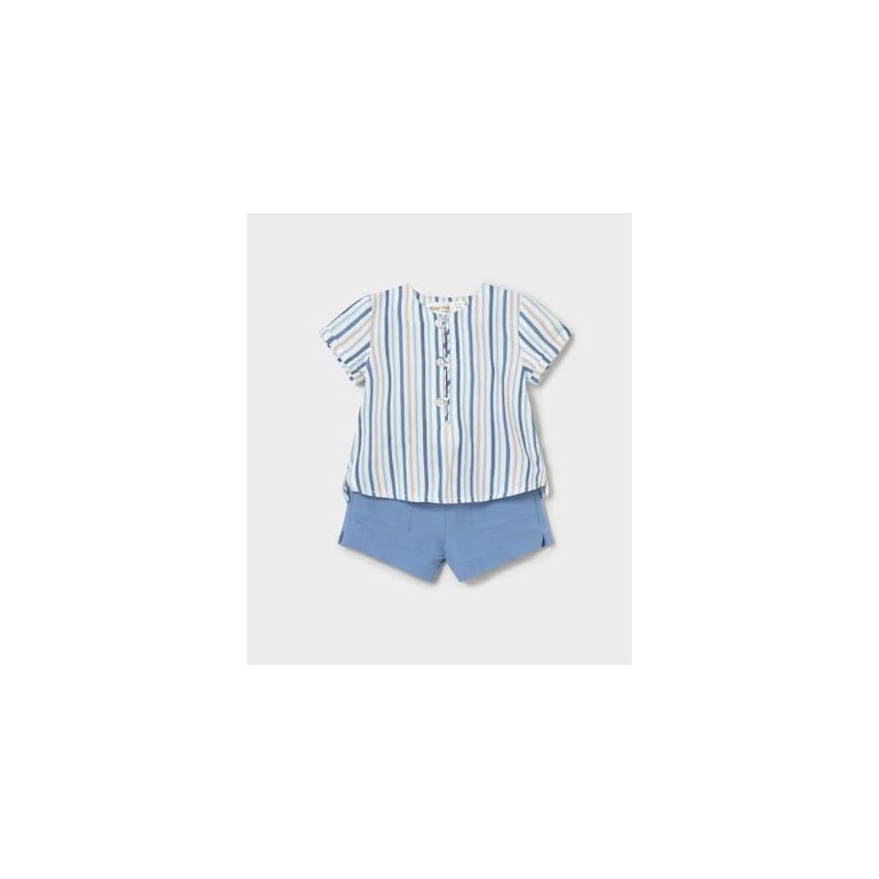 Conjunto bermuda y camisa de rayas bebe mayoral