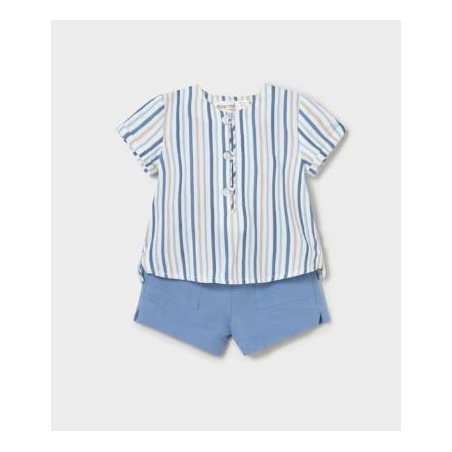 Conjunto bermuda y camisa de rayas bebe mayoral