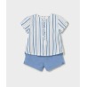 Conjunto bermuda y camisa de rayas bebe mayoral