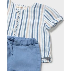 Conjunto bermuda y camisa de rayas bebe mayoral