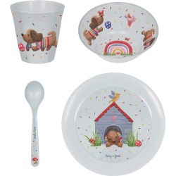 Set Vajilla de Regalo Perro Salchicha baby Charms