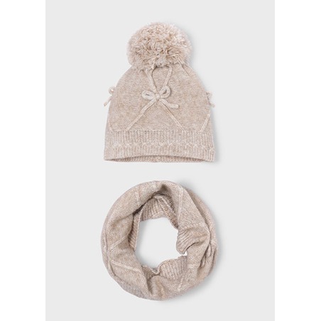 Conjunto gorro bufanda lazos niña mayoral
