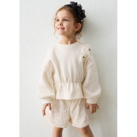 Conjunto bermuda lentejuelas y top niña mayoral