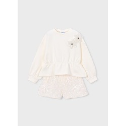 Conjunto bermuda lentejuelas y top niña mayoral