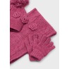 Conjunto gorro, bufanda, guantes flores niña mayoral