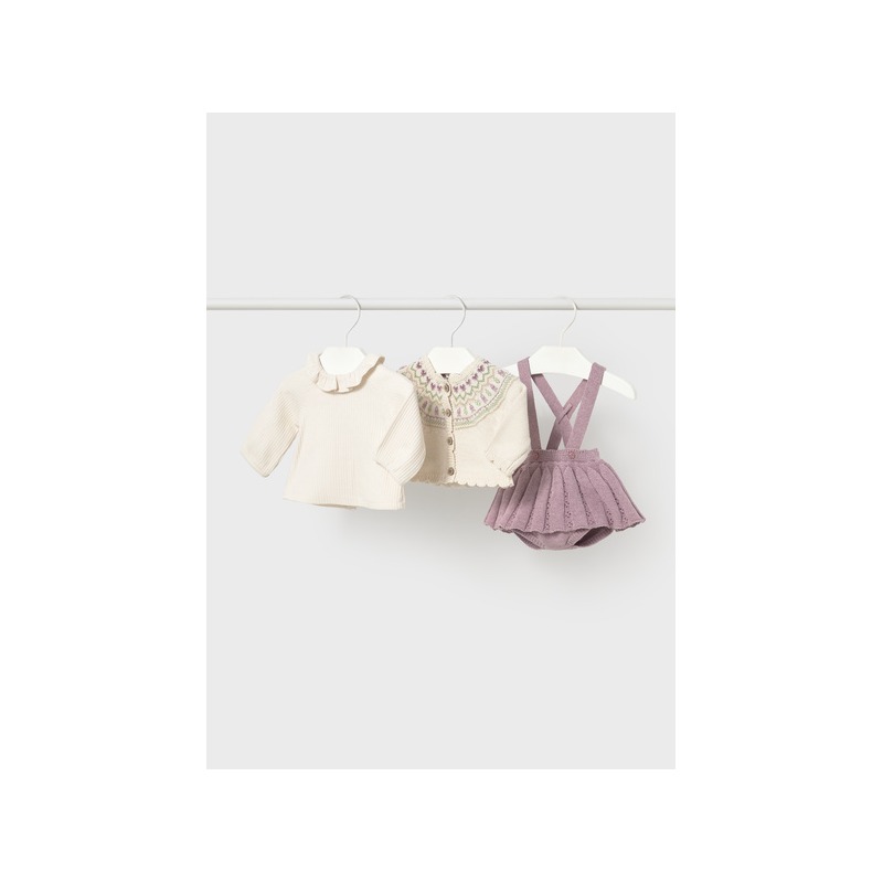 Conjunto 3 piezas falda tricot bebe niña mayoral