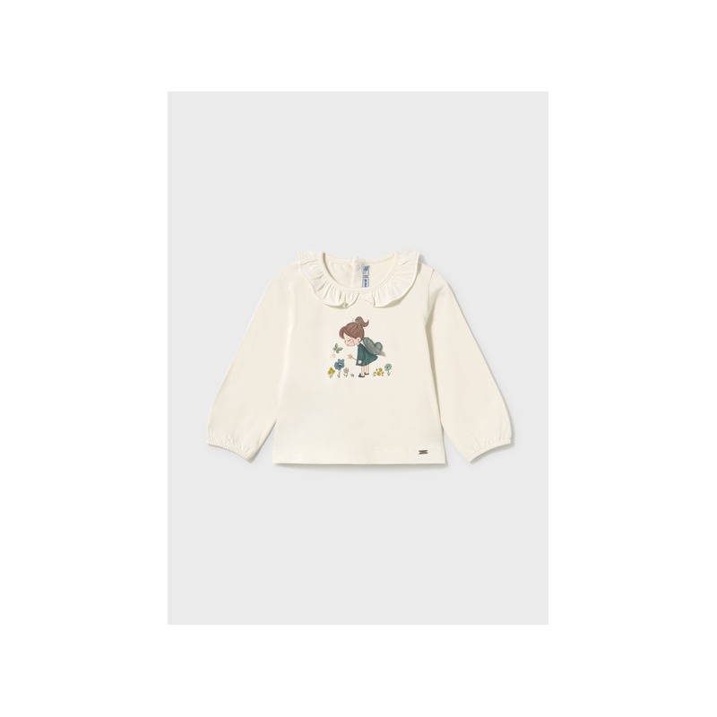 Camiseta cuello volante bebé niña mayoral