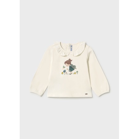 Camiseta cuello volante bebé niña mayoral