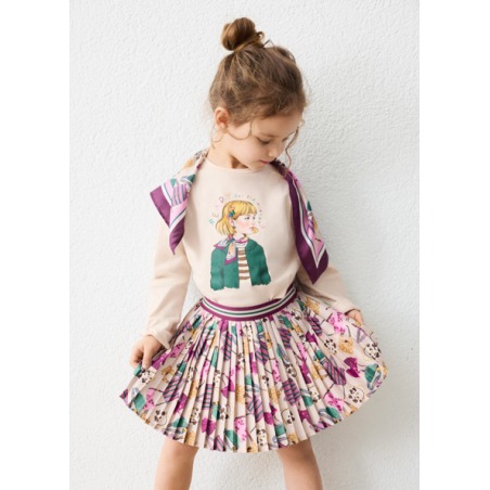 Falda plisada estampada niña mayoral