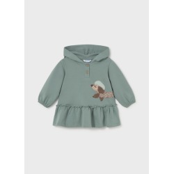 Vestido con capucha volantes bebé niña mayoral
